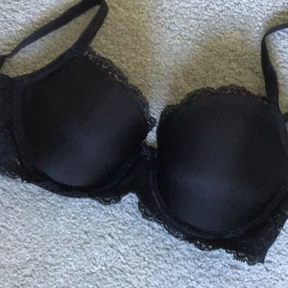 Black Satin lace bra